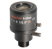 Lente de cámara CCTV HD de 6-22mm con zoom manual de 5MP, montaje M12, carcasa de metal, lente de vidrio, lente de cámara de seguridad ajustable con enfoque