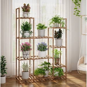 Support à plantes multi-niveaux en bois massif pour salon, support à pots de fleurs en gros, support de rangement pour plantes - Product Image 3