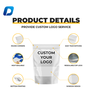 Bolsas de Plástico Personalizables, Ecológicas, de Grado Alimenticio, con Cierre de Cremallera Resellable, Listas para Imprimir, para Té, Café y <span class=keywords><strong>Especias</strong></span> - Product Image 2