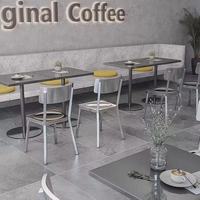 Table de salle à manger carrée en acier inoxydable au design européen moderne, durable et écologique, idéale pour les hôtels et les cafés
