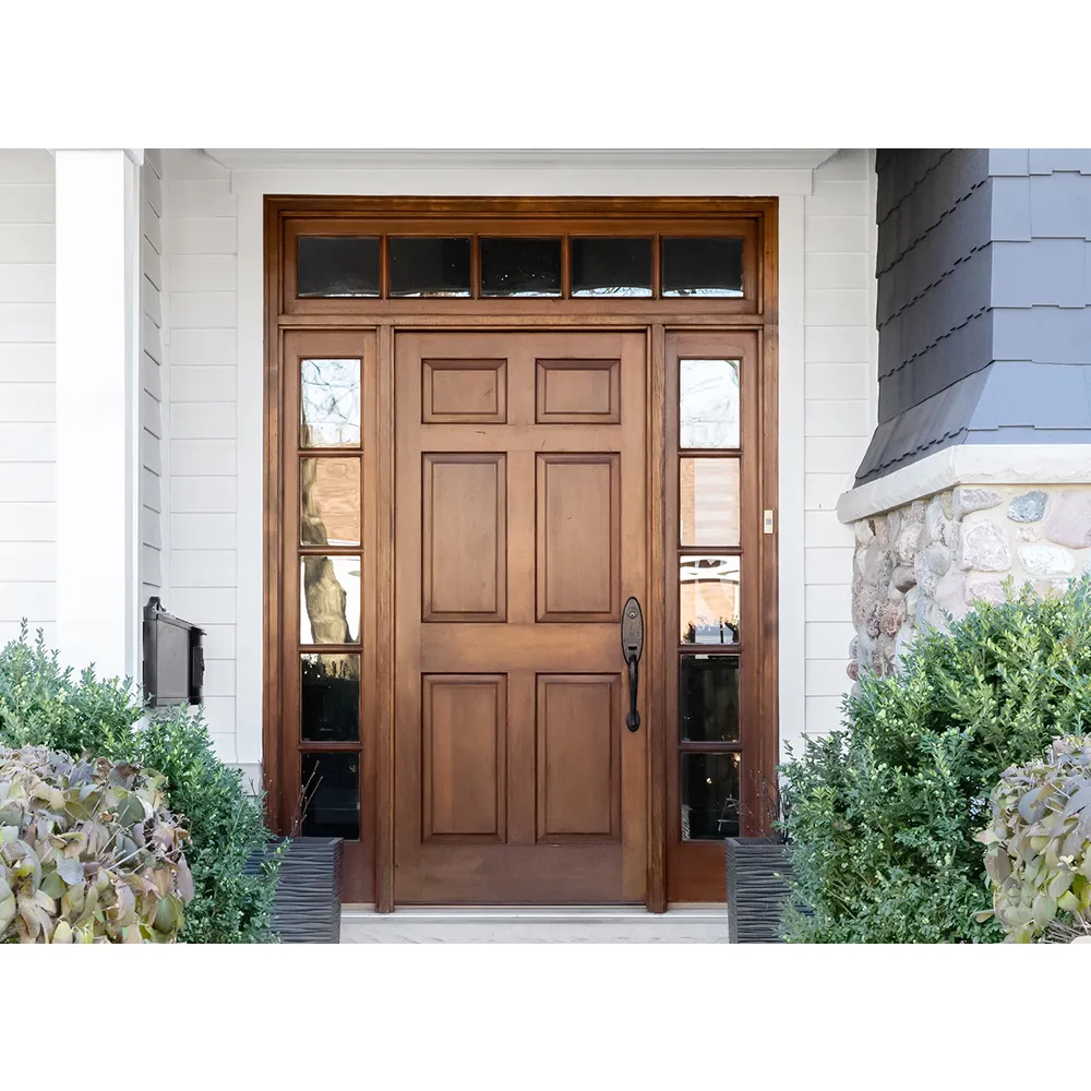 Exterior front carving teak wood doors main entrance double carved wooden door with smart lock design