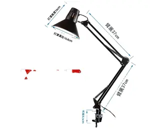 LED amerikan metal klip demir göz koruması masa lambası başucu ofis çalışma öğrenci plug-in uzun kol masa lambası