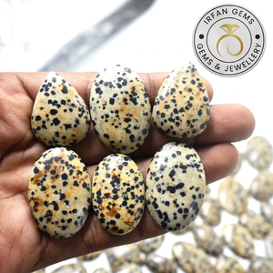 Vente en gros de cabochons en jaspe dalmatien naturel, pierres précieuses en gros, lot de dalmatiens de différentes formes et tailles, utilisés pour la fabrication de bijoux - Product Image 1