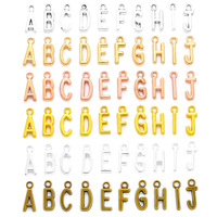 1.5cm couleurs métalliques mots pendentifs alliage anglais Alphabet breloques pour collier à faire soi-même Bracelet boucle d'oreille résultats de bijoux