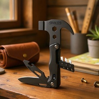 Pince multifonction 18-en-1 en acier inoxydable avec clé, tournevis, marteau à griffes pour camping, extérieur et secours d'urgence