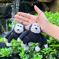Porte-clés peluche singe noir Mini 11cm peluche poupée douce peluche gorille orang-outan porte-clés
