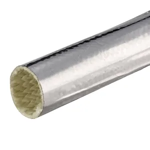 Heat Shield Reflective aluminum fiberglass Sleeve for Cable Protection & Wire Safety Management Sleeving