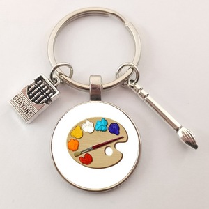 Llavero de Regalo <span class=keywords><strong>para</strong></span> Artistas de Joyería, Pintores, Paleta de Pintura, Bolígrafo de Pintura, Escuela de Arte, <span class=keywords><strong>Departamento</strong></span> de Belleza - Product Image 4