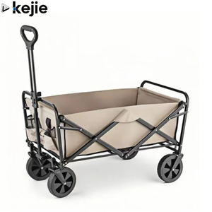 Factory Direct Sale Collapsible Foldable Waterproof Four-Wheel Trolley Cart Stainless Steel Outdoor <b>Storage</b> <b>Camping</b> Beach Wagon - Product Image 1