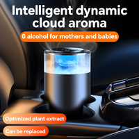 Nouveau diffuseur d'arômes intelligent rechargeable pour voiture, brume nuageuse avec lampe à détection sonore et lumière RGB pour l'intérieur automobile
