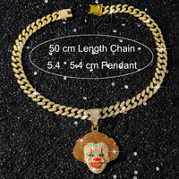 Chaîne cubaine en alliage de zinc avec pendentif clown collier joker charme collier hiphop rappeur bijoux