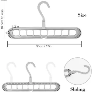 9-hole <b>Clothes</b> hanger Organizer Space Saving Hanger Multi-function Folding Magic Hangers <b>Drying</b> <b>Racks</b> Scarf <b>Clothes</b> Storage - Product Image 6