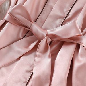 Albornoz de manga larga para <span class=keywords><strong>mujer</strong></span>, ropa de dormir cómoda de gama alta con patrón sólido, ropa de descanso para jóvenes - Product Image 3