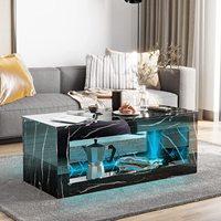 Table basse multifonctionnelle de style nordique, design moderne LED personnalisé, luxe léger, pour salon