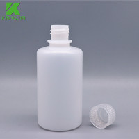 Bouteille de Réactif en Plastique à Col Étroit de 100 ml, Bouteille Ronde pour Laboratoire, Vente Chaude