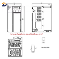 Delta MS300 Seri VFD17AMS43AFSAA 3-Fasa 460V 7.5kW 10HP Pengontrol Motor Inverter VFD Kontrol Vektor Kompak Original N
