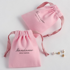 Bolsa de Embalaje de Joyería de Algodón Twill Rosa de Lujo con Logotipo Personalizado PandaSew para Collar, Anillo, Pendientes, Mini Bolsa de Regalo para Joyería - Product Image 2