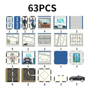 Ensemble de construction magnétique 33 pièces : Voiture de police avec station de police et prison, imprimé UV, <span class=keywords><strong>jouet</strong></span> éducatif STEM pour enfants, vente en gros, OEM personnalisé - Product Image 4