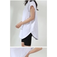 Nouveau débardeur sans manches en pur coton à col montant et fente latérale, style coréen minimaliste, coupe ample, pour superposition, collection été 2026