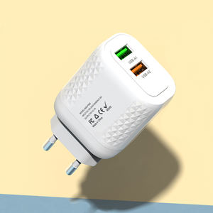 Chargeur de téléphone portable rapide 2A avec deux ports USB, design grille couleur macaron, prise EU US UK, prix d'usine - Product Image 3