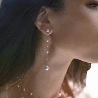 Boucles d'oreilles pendantes en argent sterling S925 avec perles d'eau douce naturelles, design de niche léger et luxueux, motif étoilé, pour femme