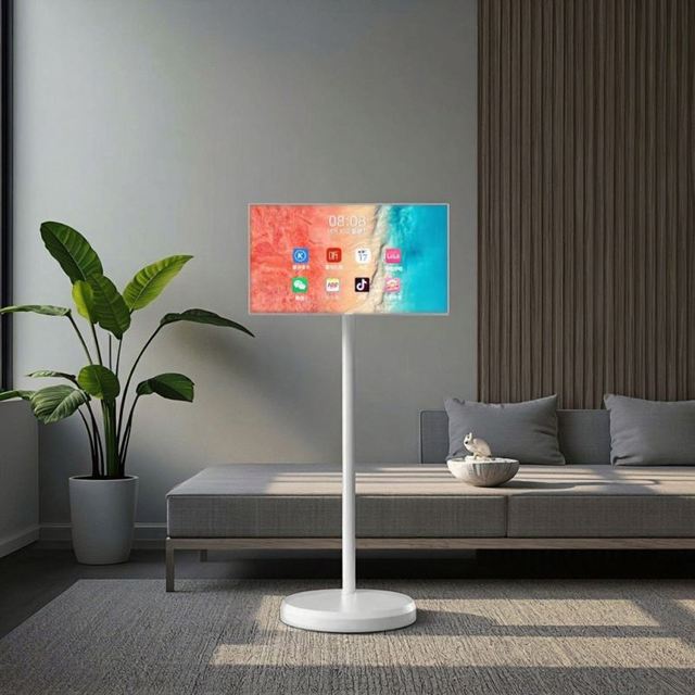 Hot Selling 27-Inch White Cabinet LED Backlight Android 10 Portable Smart Vertical TV Touch Screen Full HD 1080p LCD HDTV