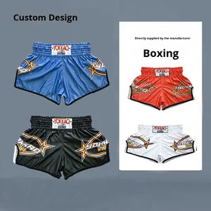 Pantaloncini da Boxe Tailandese di Tendenza 2025 per Allenamento di <span class=keywords><strong>Muay</strong></span> <span class=keywords><strong>Thai</strong></span> e MMA con Logo Frontale per Arti Marziali e Allenamento Sportivo - Product Image 2