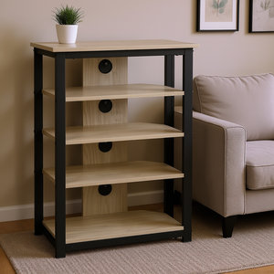 ชั้นวางทีวีไม้และเหล็กดีไซน์ทันสมัย พร้อมชั้นเก็บของสำหรับห้องนั่งเล่น สำหรับทีวีขนาด 30 ถึง 34 นิ้ว - Product Image 2