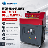 Machine de revêtement automatique de colle thermofusible haute température de paillasse avec étalonneur d'adhésif de précision, contrôle PID et minuterie pour film de boîtier et bande transporteuse