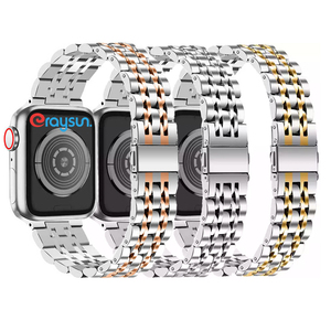 สายนาฬิกาสแตนเลสสตีล Seven Beads,สายนาฬิกาสำหรับ <span class=keywords><strong>Apple</strong></span> <span class=keywords><strong>Watch</strong></span> ซีรี่ย์<span class=keywords><strong>7</strong></span> 6 5 4 3 2 1ขนาด41มม. 45มม. 40มม. 44มม. - Product Image 1