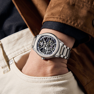 Orologio da Uomo Meccanico Automatico con Cinturino in Acciaio Inossidabile, Quadrante Scheletrato Luminoso, Cassa in Acciaio di Lusso CHANCE JC-9-204G-5 - Product Image 6