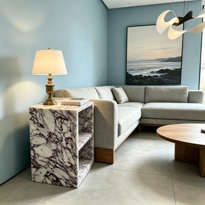 Table d'appoint de luxe en marbre Calacatta Viola pour appartement, villa, <span class=keywords><strong>chambre</strong></span> et salon - Product Image 4