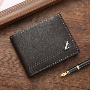 Two <b>fold</b> Men's Short Casual <b>Wallet</b> Minimalist Pu Leather Slim <b>Wallet</b> for Men Holds Cards Wholesale - Product Image 4