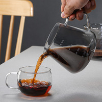 Ensemble cafetière à filtre en verre borosilicate avec bouilloire et filtre, design moderne et minimaliste