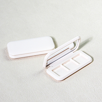 Nouveau Recyclable Logo Personnalisé 3 Couleurs Carré Vide Fard À Paupières Blush Palette Boîte D'emballage Conteneur De Maquillage