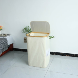 100L <strong>Laundry</strong> <strong>Basket</strong> With Lid, Clothes Hampers For <strong>Laundry</strong> With Bamboo Handles And A Removable Bag, Large - Product Image 2