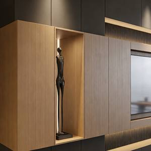 Mueble de TV Moderno Ajustable de Madera, Servicio OEM, Mueble de Salón, Soporte de TV Integrado, Mueble de Almacenamiento - Product Image 3