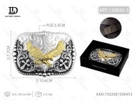 Hebilla de Cinturón Plateada con Detalles en Oro, Estilo Redondo de 5.0cm - Product Image 1