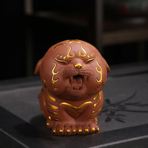 Animal de compagnie en thé Zisha doré, représentant le tigre du <span class=keywords><strong>zodiaque</strong></span> chinois, directement de l'usine, cultivable, <span class=keywords><strong>zen</strong></span>, mignon, pour jouer avec le thé sur la table à thé - Product Image 4
