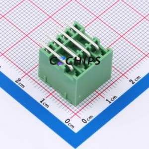 DB2ERHB-3.5-2*4P-GN Plug-in Terminal Block Bent Lead Through Hole,P=3.5mm Board-to-Board / Socket - Closed 2x4P 3.5mm Green - Product Image 2