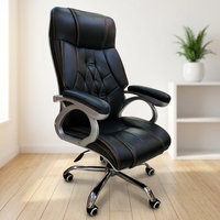Chaise de bureau de direction moderne en cuir de haute qualité, ergonomique, confortable, pivotante, inclinable et réglable en hauteur