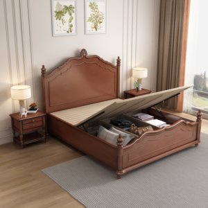 Classic Storage <b>Bed</b> <b>Frame</b> with Underbed Drawers Master Bedroom Furniture Vintage King Queen Size Wooden Platform <b>Bed</b> - Product Image 5