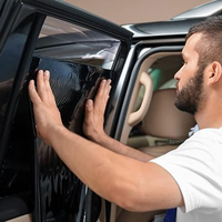Film teinté pour vitres de voiture, film céramique pour vitres de voiture, haute protection IRR UVR, 3 m, noir, kit d'outils pour l'application de film teinté pour vitres de voiture