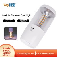 Nouvelle lampe de poche portable pour le camping en plein air avec filament flexible ABS, ampoule + LED
