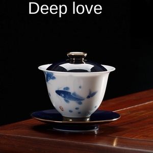 Tasse à thé en céramique peinte à la main, bol à thé, service à thé Kung Fu, théière, porcelaine coquille d'œuf, <span class=keywords><strong>Gaiwan</strong></span> en porcelaine - Product Image 3