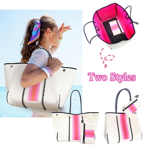 Bolsa <span class=keywords><strong>de</strong></span> <span class=keywords><strong>Playa</strong></span> Multiusos <span class=keywords><strong>de</strong></span> Neopreno <span class=keywords><strong>con</strong></span> Bolsa Adicional a Juego, Bolsa <span class=keywords><strong>de</strong></span> Mano Grande <span class=keywords><strong>de</strong></span> Neopreno para Mujer, para Actividades al Aire Libre - Product Image 4