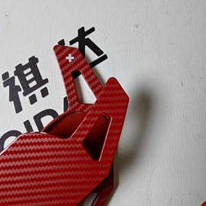 Cubierta de Extensión para Palanca de Cambios de Volante YIQIDA, Diseño R, Fibra de Carbono para <span class=keywords><strong>Audi</strong></span> A3/A4/A5/A6L/A7/<span class=keywords><strong>A8</strong></span>/S3-S8/Q3/Q5/Q7, Rojo Brillante - Product Image 3
