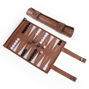 Jeu de Backgammon en Cuir Personnalisé Deux-en-un Double Face, Impression Couleur Intégrale, Emballage Boîte, Enroulable, Portable, Cadeaux d'Extérieur, Pièces d'Échecs - Product Image 1