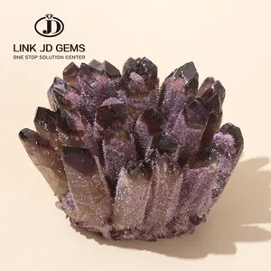 JD trang trí nội thất đá nguyên liệu tự nhiên tối thạch anh tím thạch anh geode druzy tím pha lê cụm Healing Stones mẫu thủ công mỹ nghệ