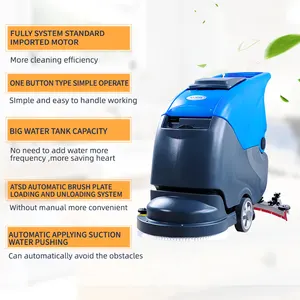 Tile Floor Cleaner Battery Operated Commercial Compact Walk Behind Floor Scrubber